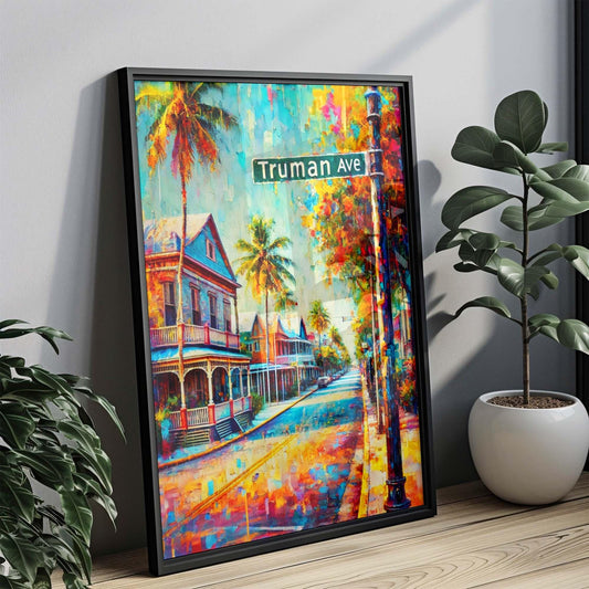 Truman Ave Print Key West Wall Art, Florida Travel Poster, Housewarming Gift, Coastal Decor, FL Art, Vacation Home Wall Decor