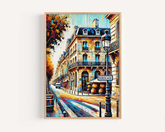 Bordeaux Art Print - French Wall Art Travel Poster, European Home Decor, France Gift, Bordeaux Artwork, Housewarming Present