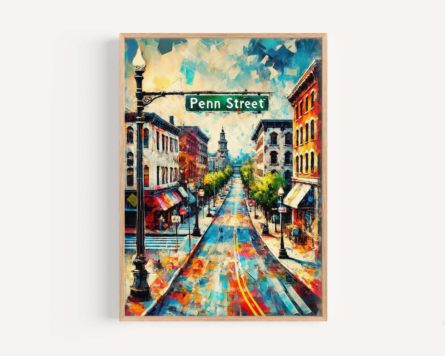 Penn St Print Reading Artwork Travel Poster Pennsylvania Wall Art Housewarming Gift Decor