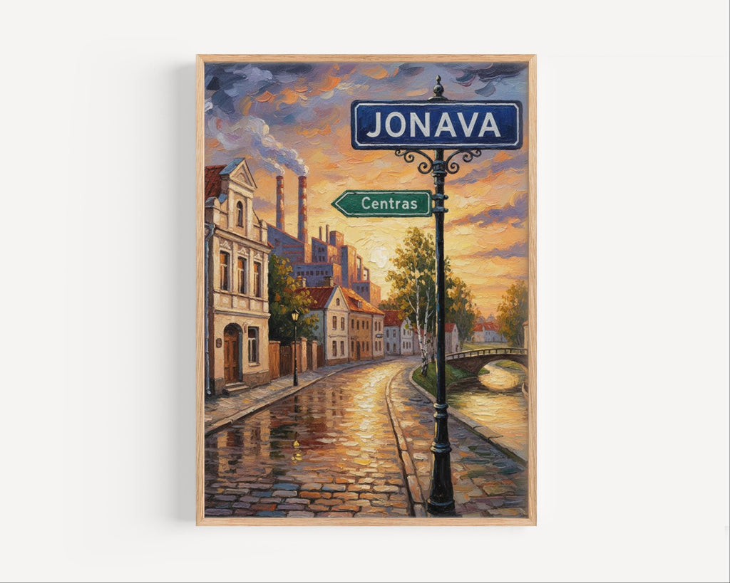 Jonava Lithuania Wall Art Print: Baltic European Travel Poster
