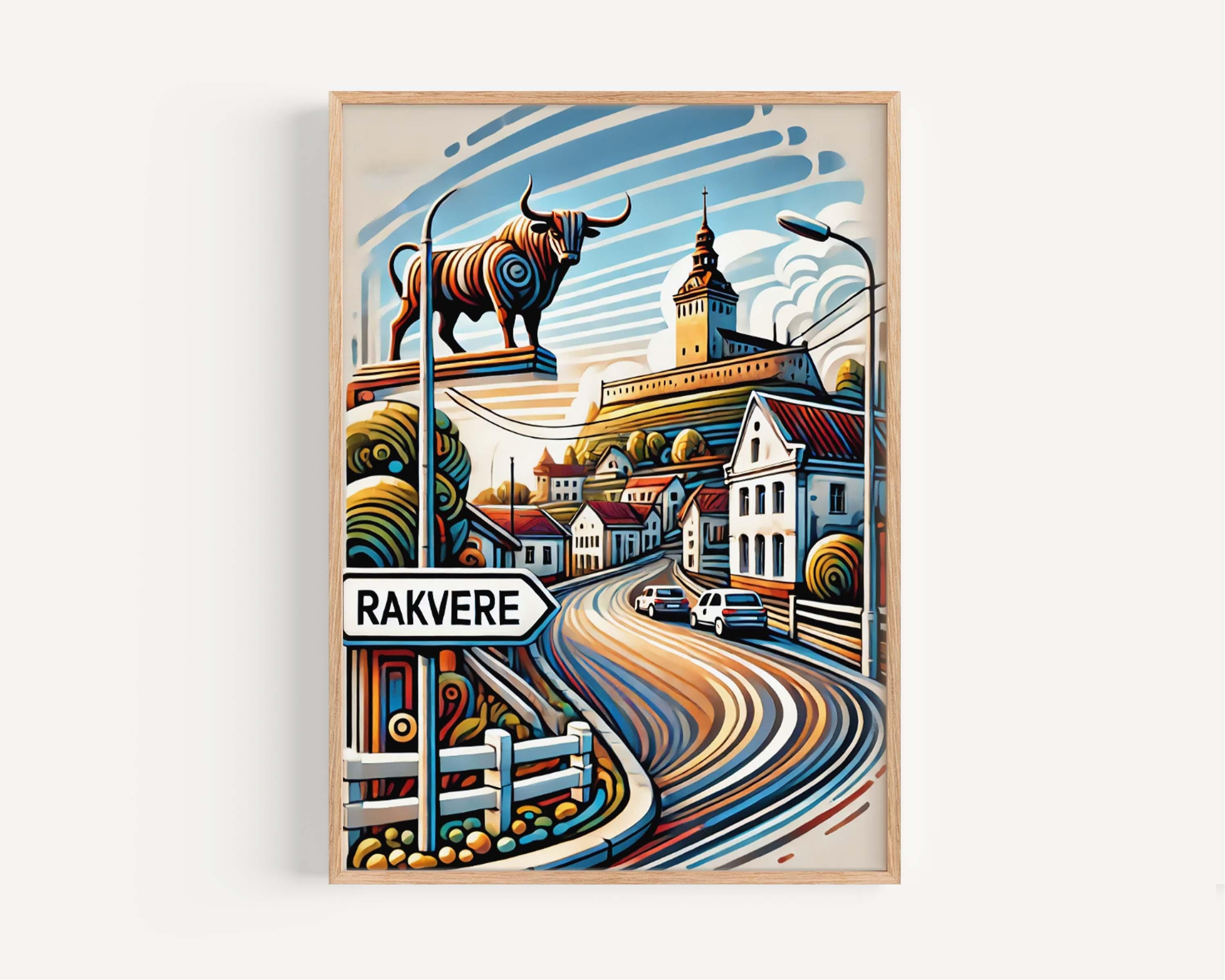 Rakvere Art Wall Print – Estonia City Travel Poster, European Home Decor, Rakvere Gift, Housewarming Present, Modern Travel Wall Art