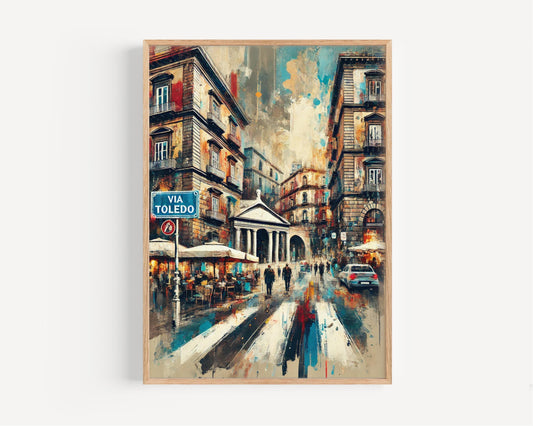 Via Toledo Wall Art Print - Naples Italy Travel Poster, Italian Souvenir, Housewarming Gift, Italy Art Decor, Via Toledo Travel Print