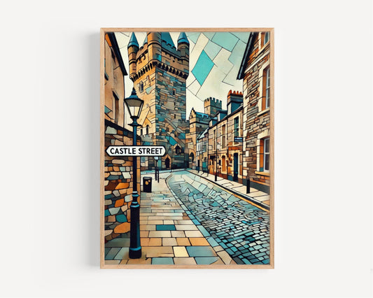 Cardiff Castle Wall Art Print - Welsh Travel Poster, Wales Home Decor, Cardiff Gift & Housewarming Wall Art