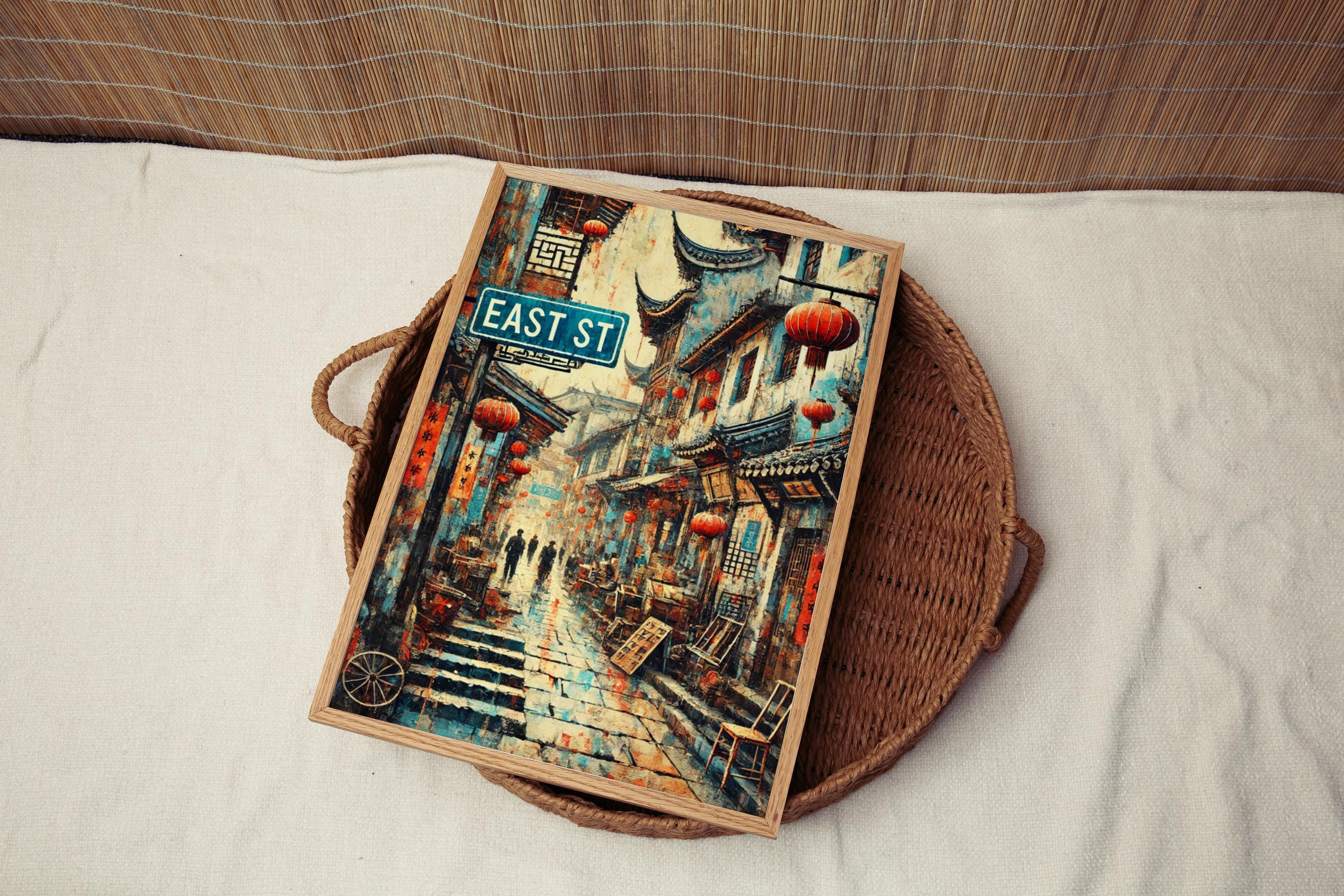 China East St Wall Art Print, Xi’an Travel Poster, Unique China Artwork, Housewarming & Gift Decor, Asian Cityscape Wall Hanging