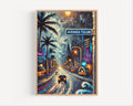 Avenida Tulum Oil Painting Art Print: Cancún Mexico Street Sign Travel Poster