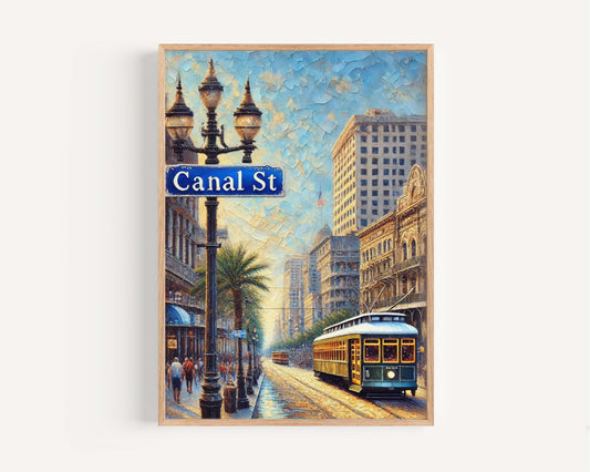 Canal St Print New Orleans Art Poster, Travel Wall Art, Louisiana Gift, Housewarming Decor, Unique Canal Street Travel Print