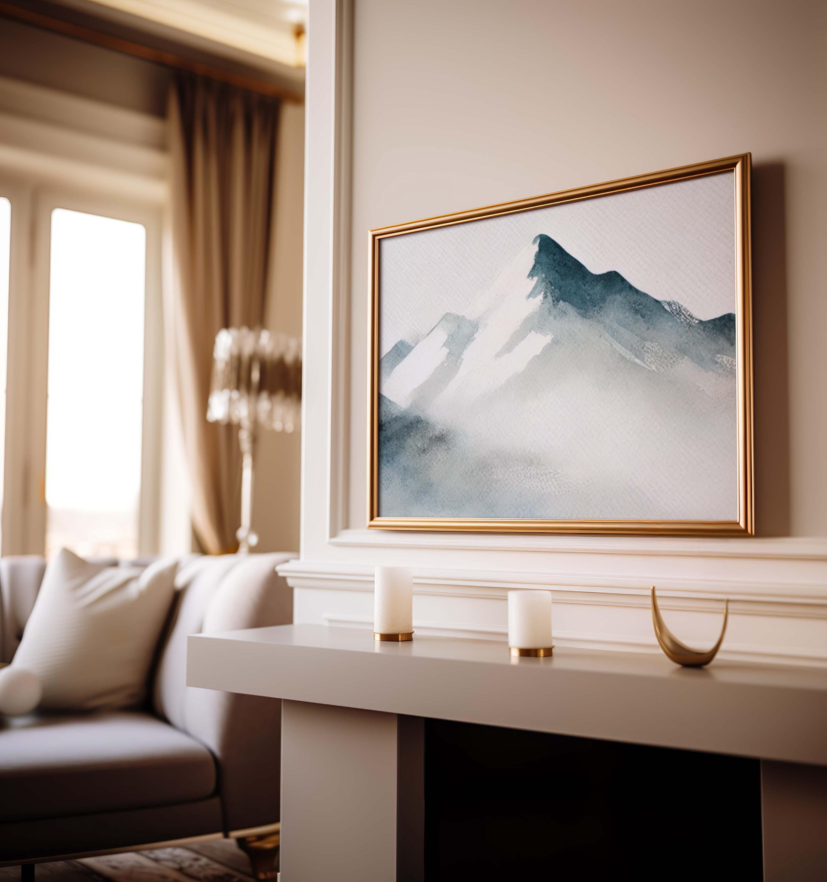 Mountain Wall Art Snowy Winter Landscape