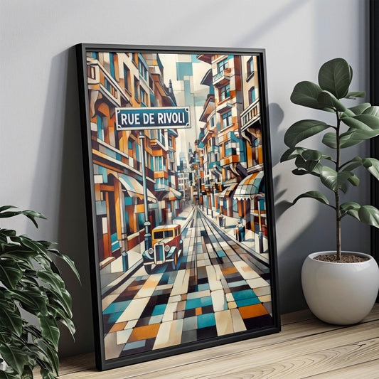 Paris Rue de Rivoli Wall Art - Elegant Travel Print, France Gift, Parisian Home Decor, Travel Poster, Housewarming & France Artwork