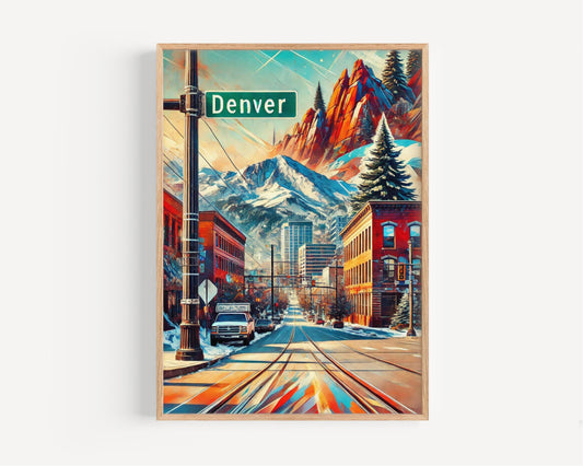 Colorado Wall Art Denver Print, Travel Poster & Colorado Gift, Housewarming Decor, USA Souvenir, Modern Travel Print for Home or Office