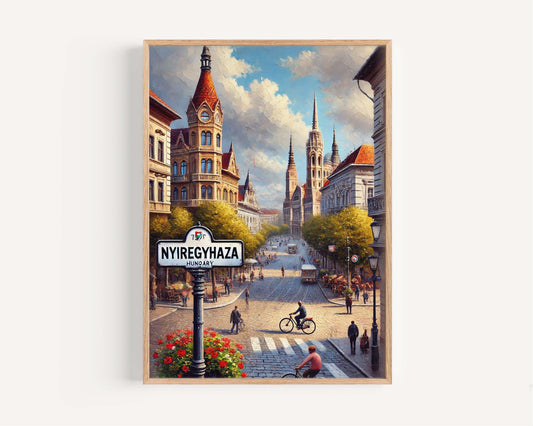 Nyiregyhaza Art Print - Hungary City Wall Art, Travel Poster, Housewarming Gift, Nyiregyhaza Travel Decor, Hungarian Artwork Gift