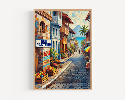 Poster Rue Pasteur Wall Art - Moroni Travel Print, Comoros Map, Housewarming Gift, Unique Moroni Art Poster