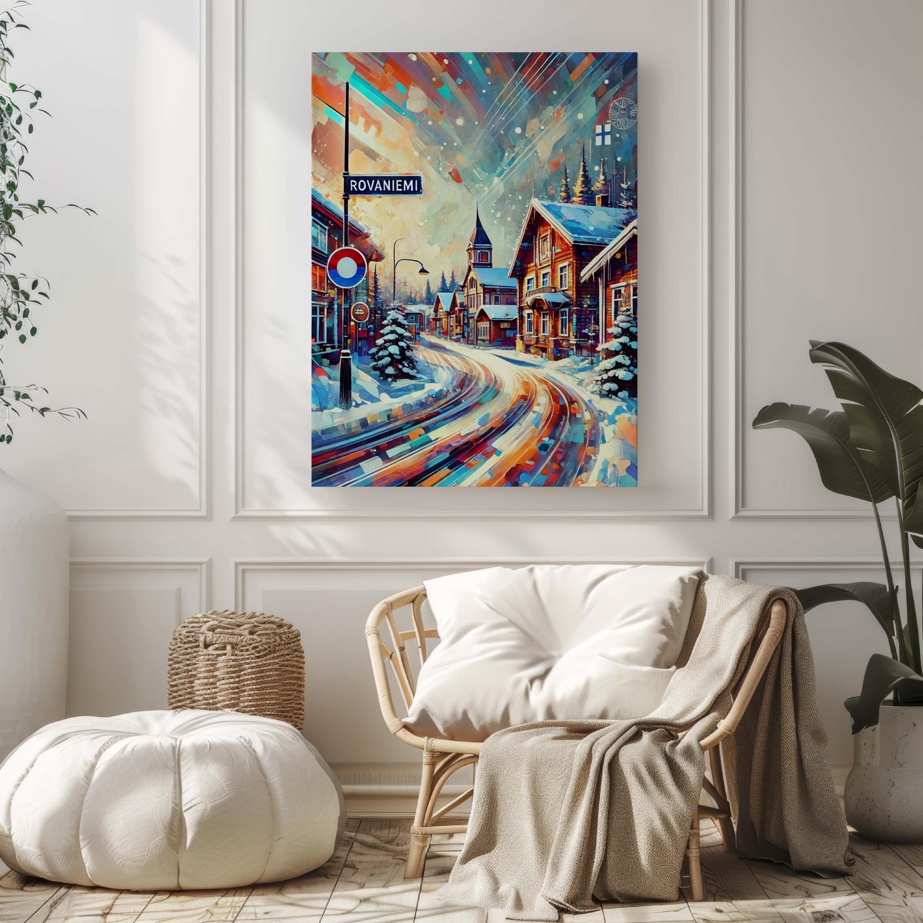 Rovaniemi Art Print - Finland Travel Poster, European City Wall Decor, Rovaniemi Wall Art, Housewarming & Gift Idea