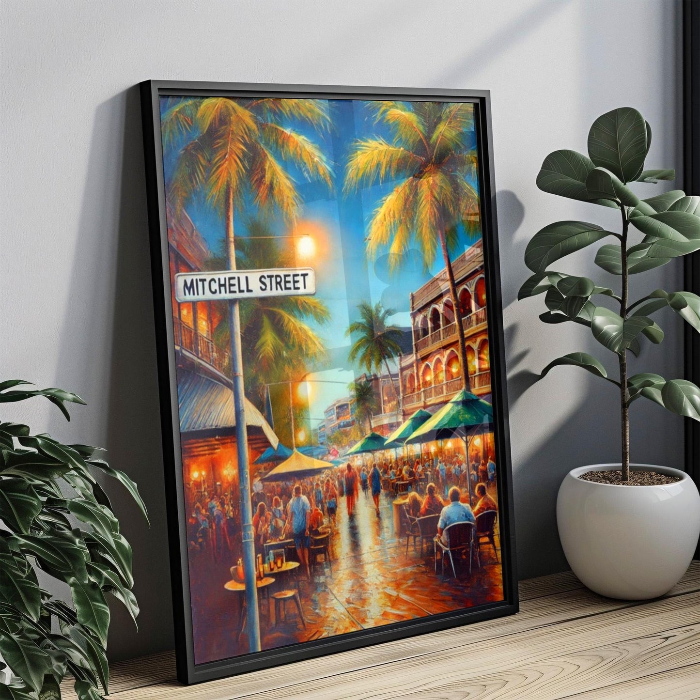 Darwin Travel Print Mitchell St Wall Art Australian Decor Housewarming Gift Unique Darwin Poster