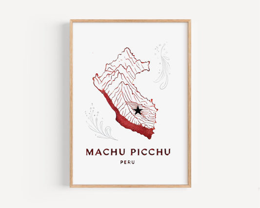 Peru Machu Picchu Wall Art Print, Travel Decor, Peru Gift, Housewarming Unique Home Artwork, South America Travel Poster