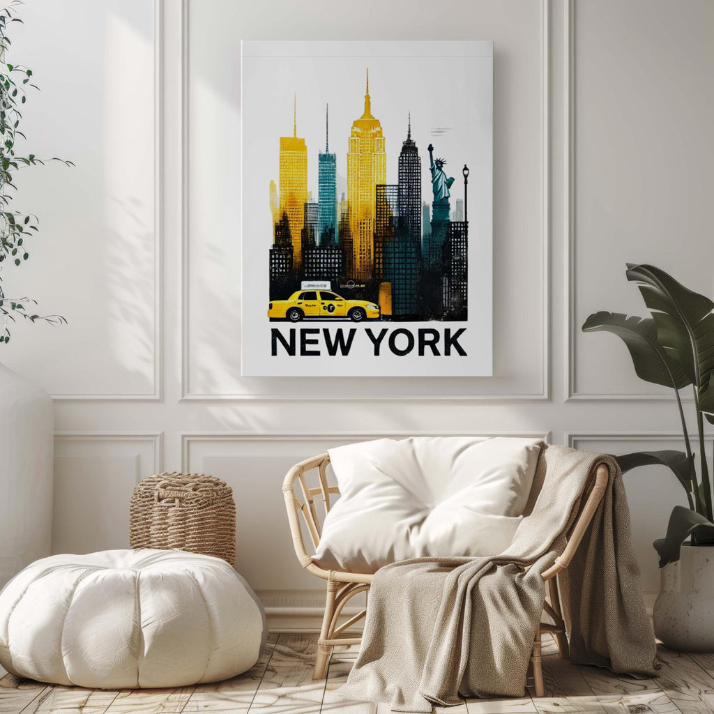 NYC Skyline Print Decor - New York City, New York, USA