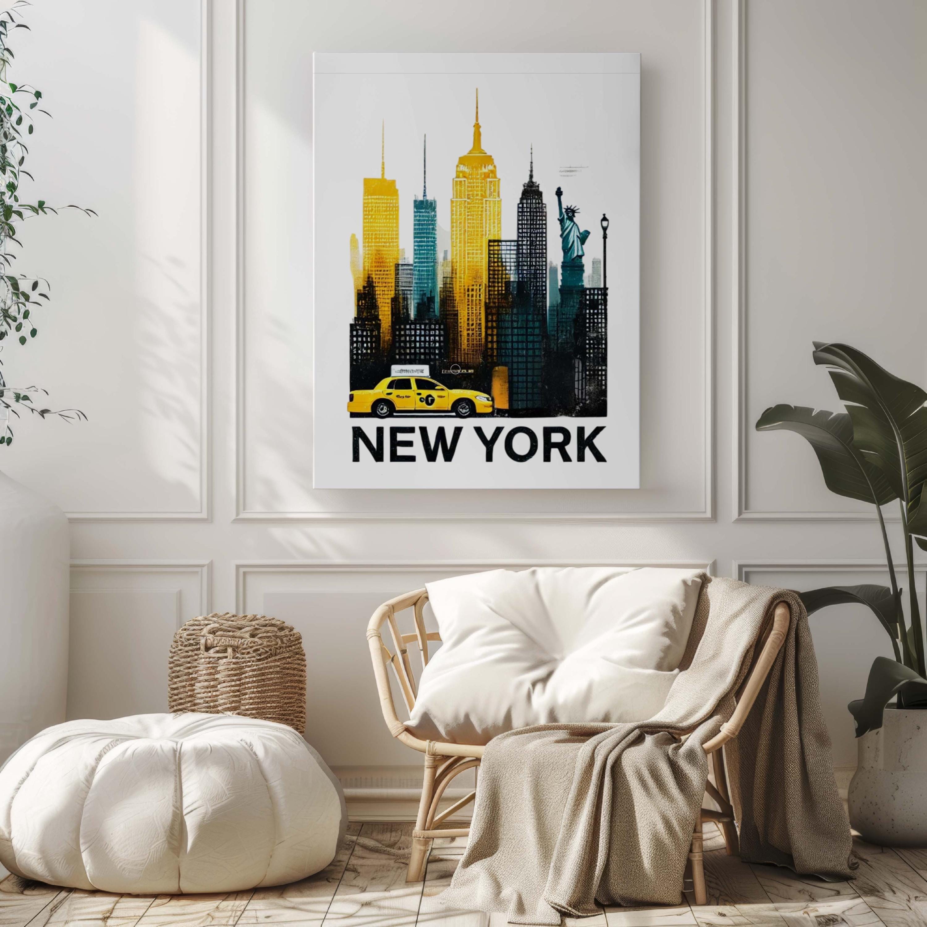NYC Skyline Print Decor - New York City, New York, USA