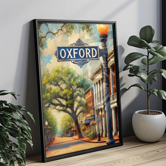 Mississippi Oxford Wall Art Print - Travel Poster, USA Decor, Housewarming Gift, American Travel & State Art Decoration