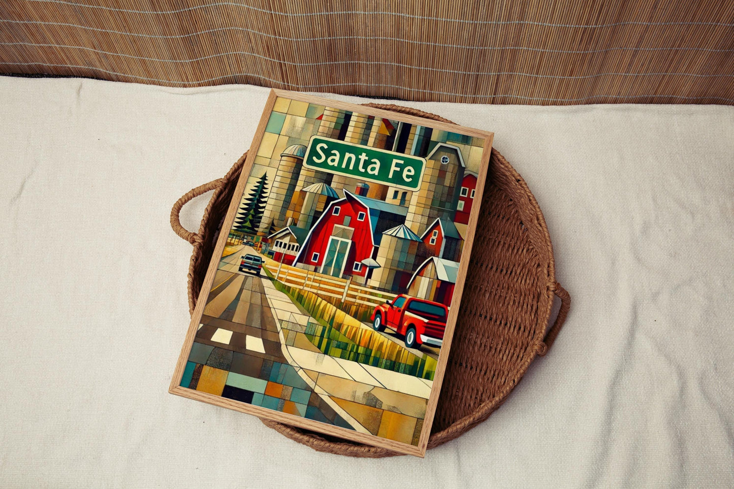 New Mexico Wall Art Santa Fe Print Travel Poster New Mexico Gift USA Souvenir Housewarming Decor