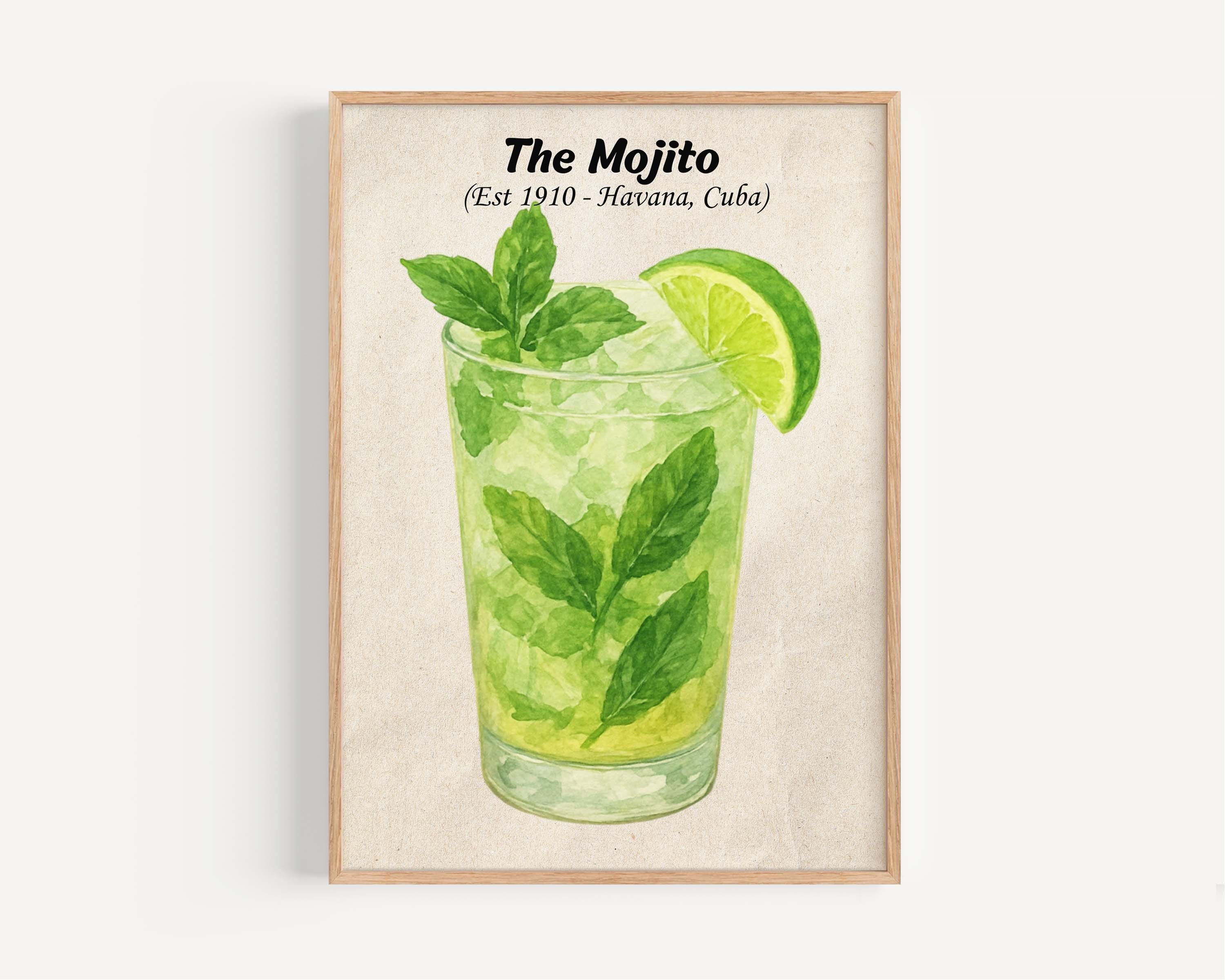 Mojito Print Watercolor - Havana, Cuba