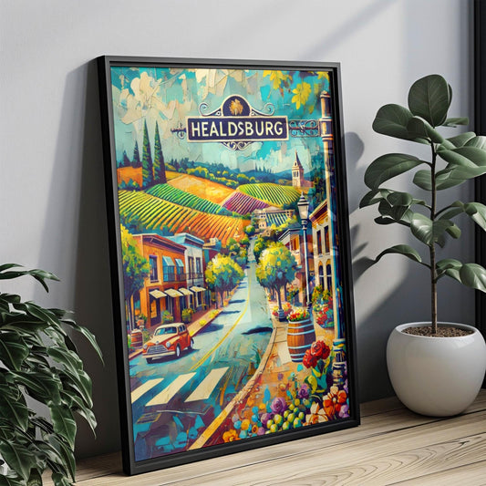 California Healdsburg Wall Art Print – Vintage Travel Poster, American Art Decor, Scenic California Home Wall Decor, Gift for Travelers