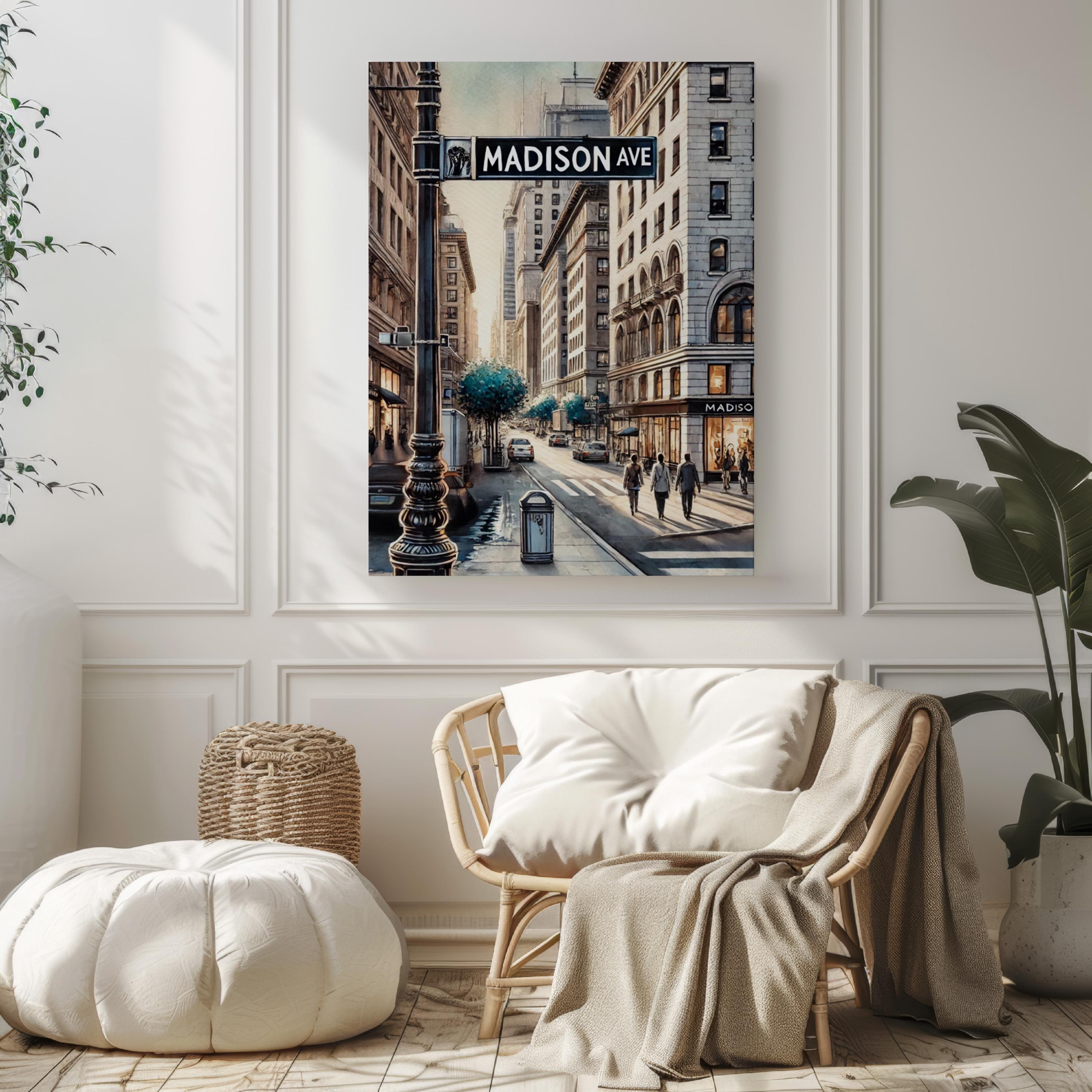 Madison Avenue Manhattan Print, NYC Street Sign, Urban Decor