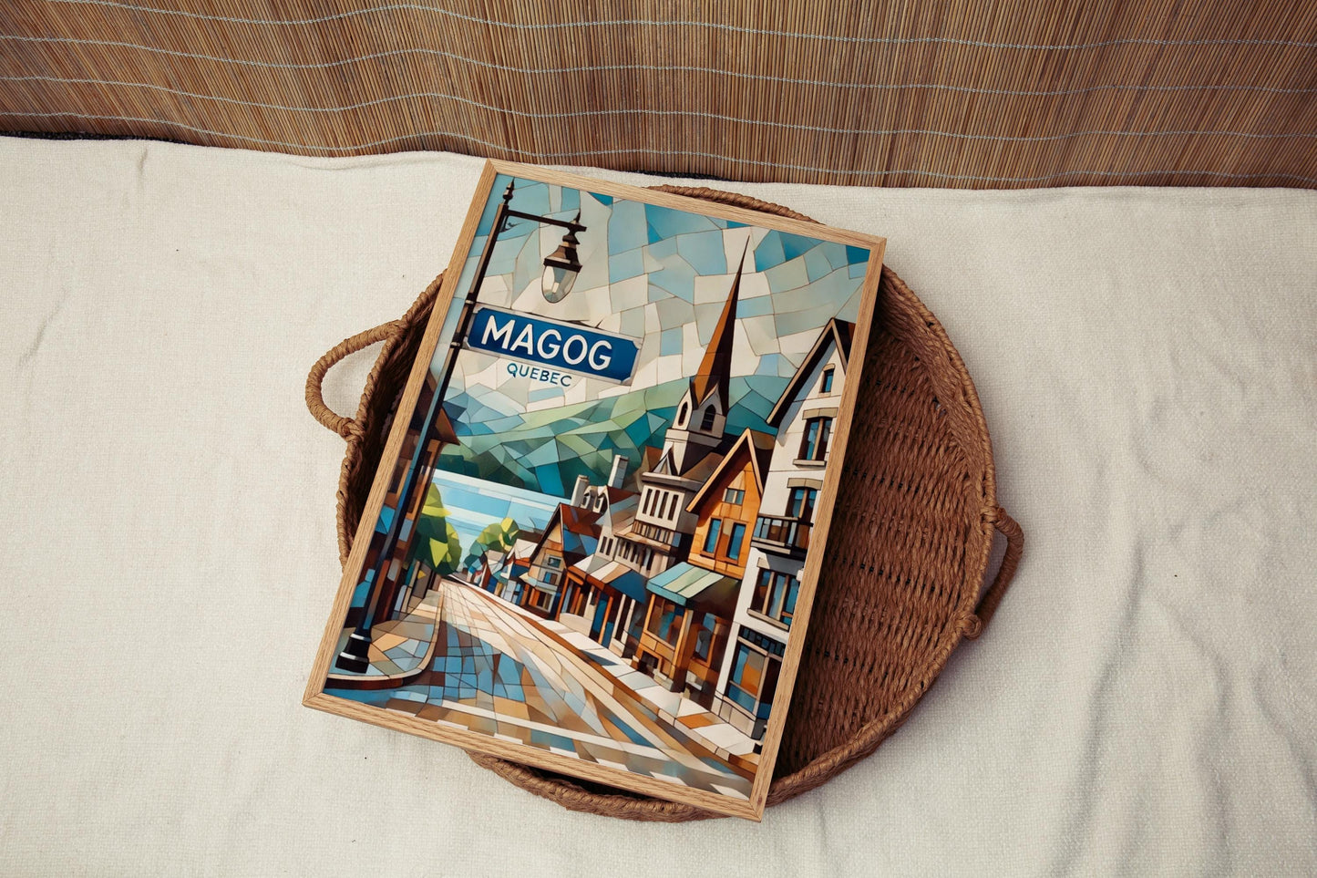 Art Magog Wall Print - Quebec Travel Poster, Canadian Artwork, Home Decor, Housewarming Gift, Canada Map Illustration, Modern Travel Art
