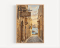 Birgu Street Sign Art Print: Malta Historic Harbor City Travel Poster