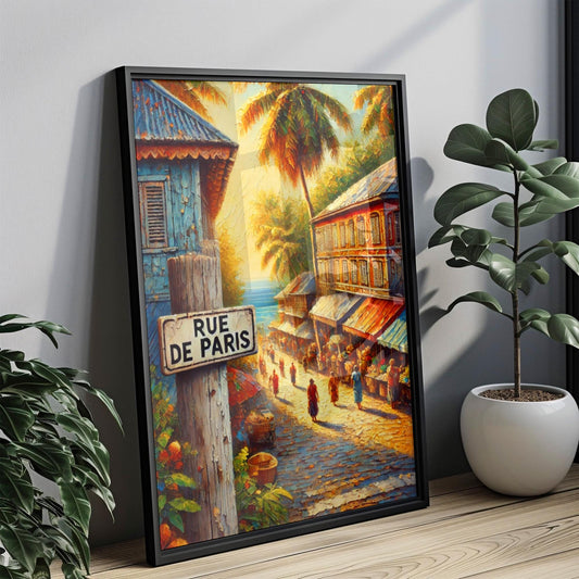 Rue de Paris Wall Art, Port Vila Print, Vanuatu Art, Travel Souvenir, Tropical Street Scene, French-Inspired Decor, Fine Art Print, Gift
