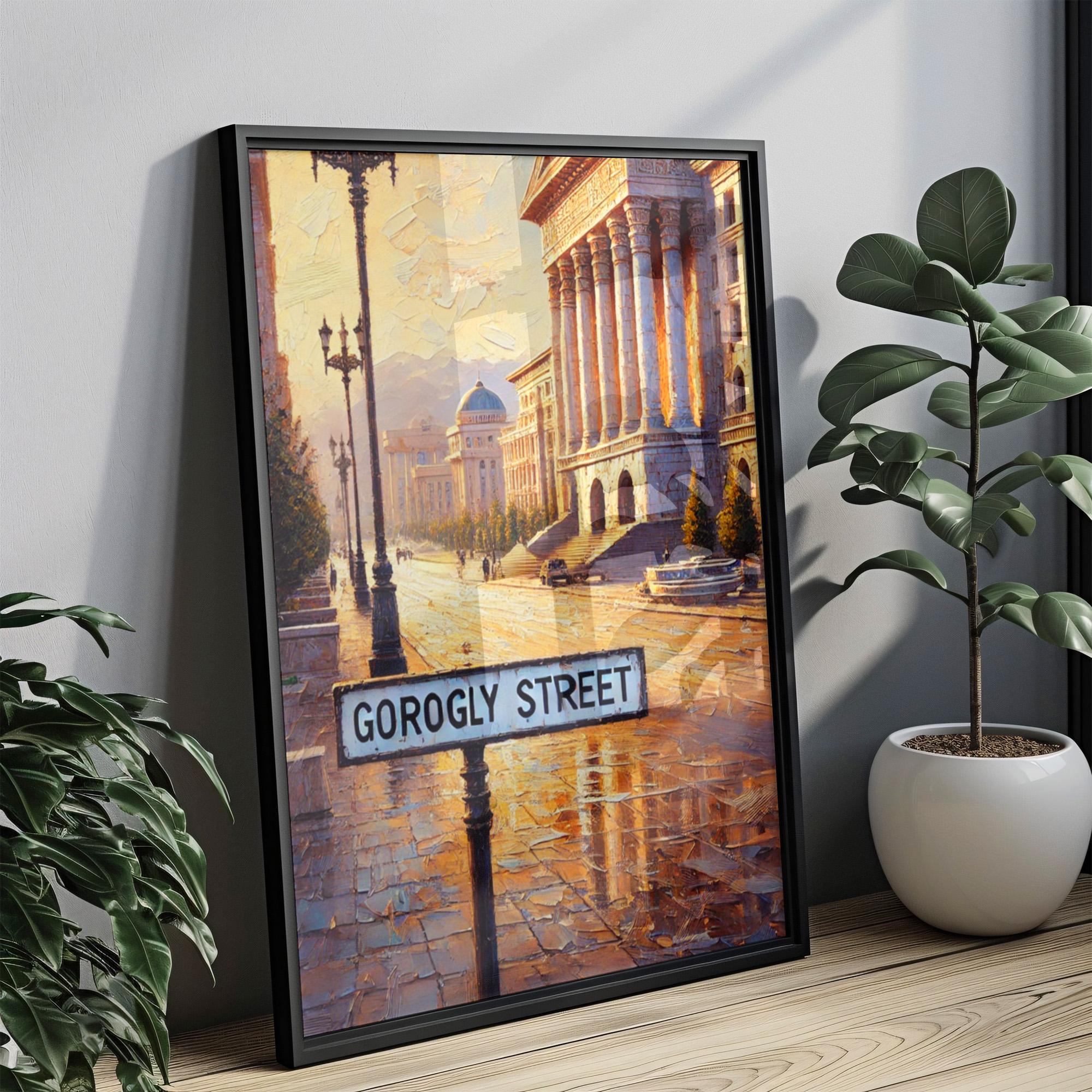 Gorogly Street Wall Art, Ashgabat Print, Turkmenistan Travel Souvenir, Cityscape Poster, Marble Architecture, Custom Gift