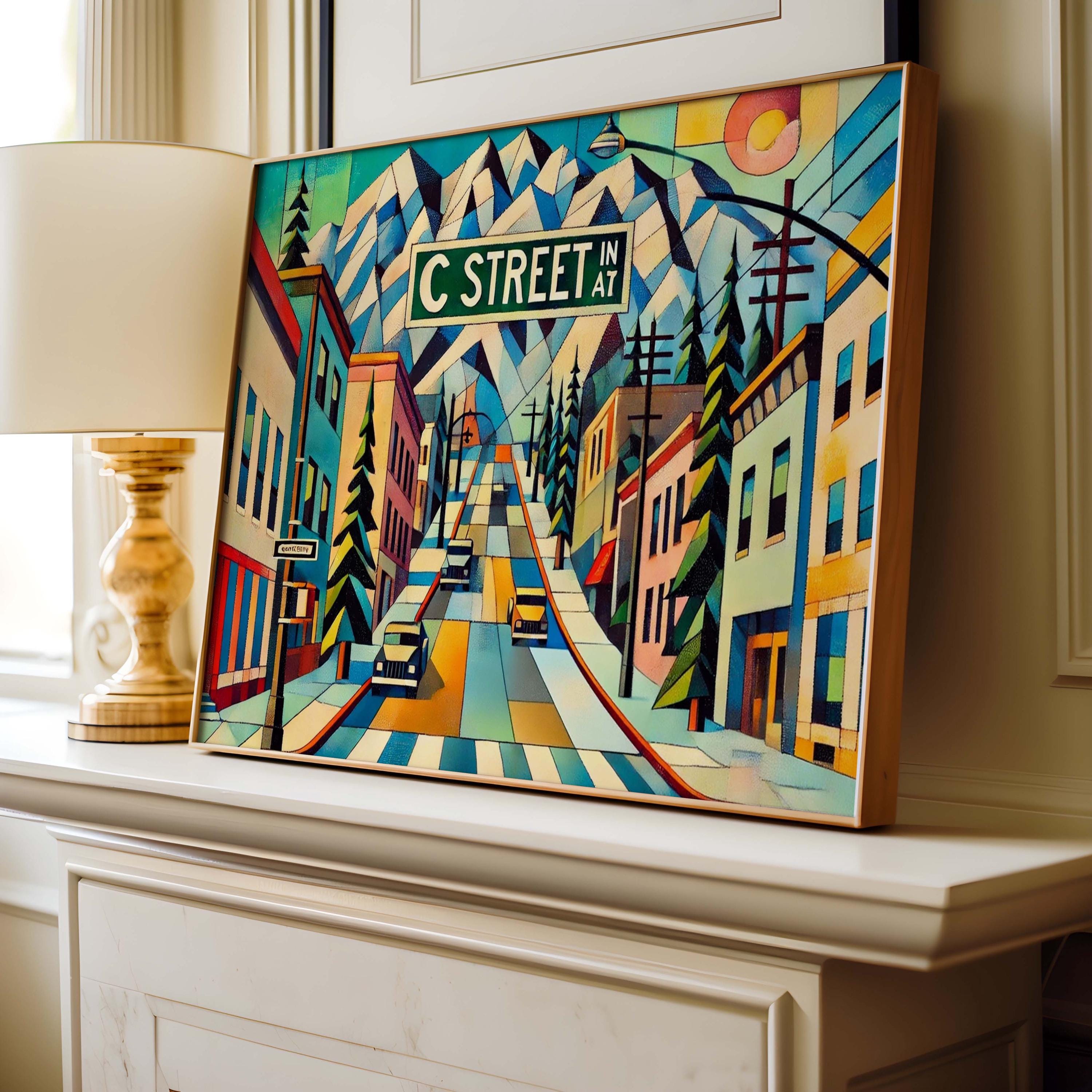 C Street Gift Alaska Wall Art Print, Travel Poster & Souvenir, Housewarming Decor, C St Travel Map, Unique Alaska Home Gift