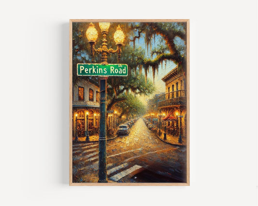 Wall Art Perkins Rd Print - Baton Rouge Travel Poster, Louisiana Artwork, Housewarming Gift, Unique Louisiana Wall Decor