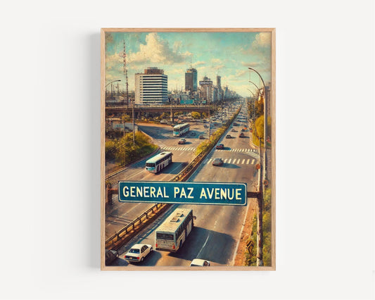 Buenos Aires Street Sign Art: General Paz Avenue Travel Print