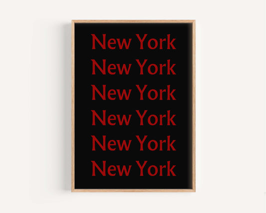 New York Wall Art | NYC Typography Poster | Dorm Room Decor | Modern Home Office Print | Gift for New Yorkers