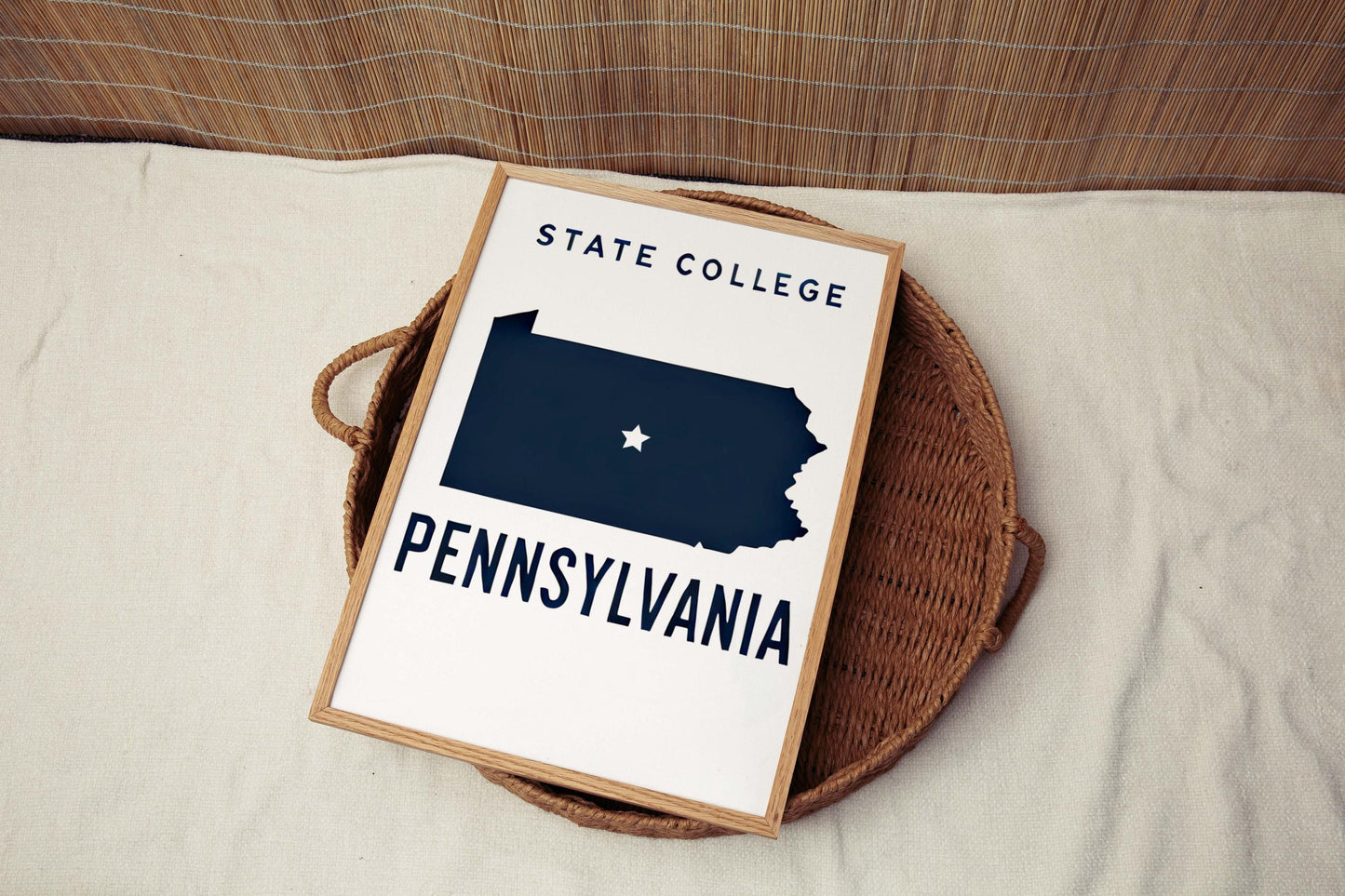 State College Print - Pennsylvania Wall Art, College Town Decor, PA Gift, Travel & Housewarming Present, State College Wall Artwork