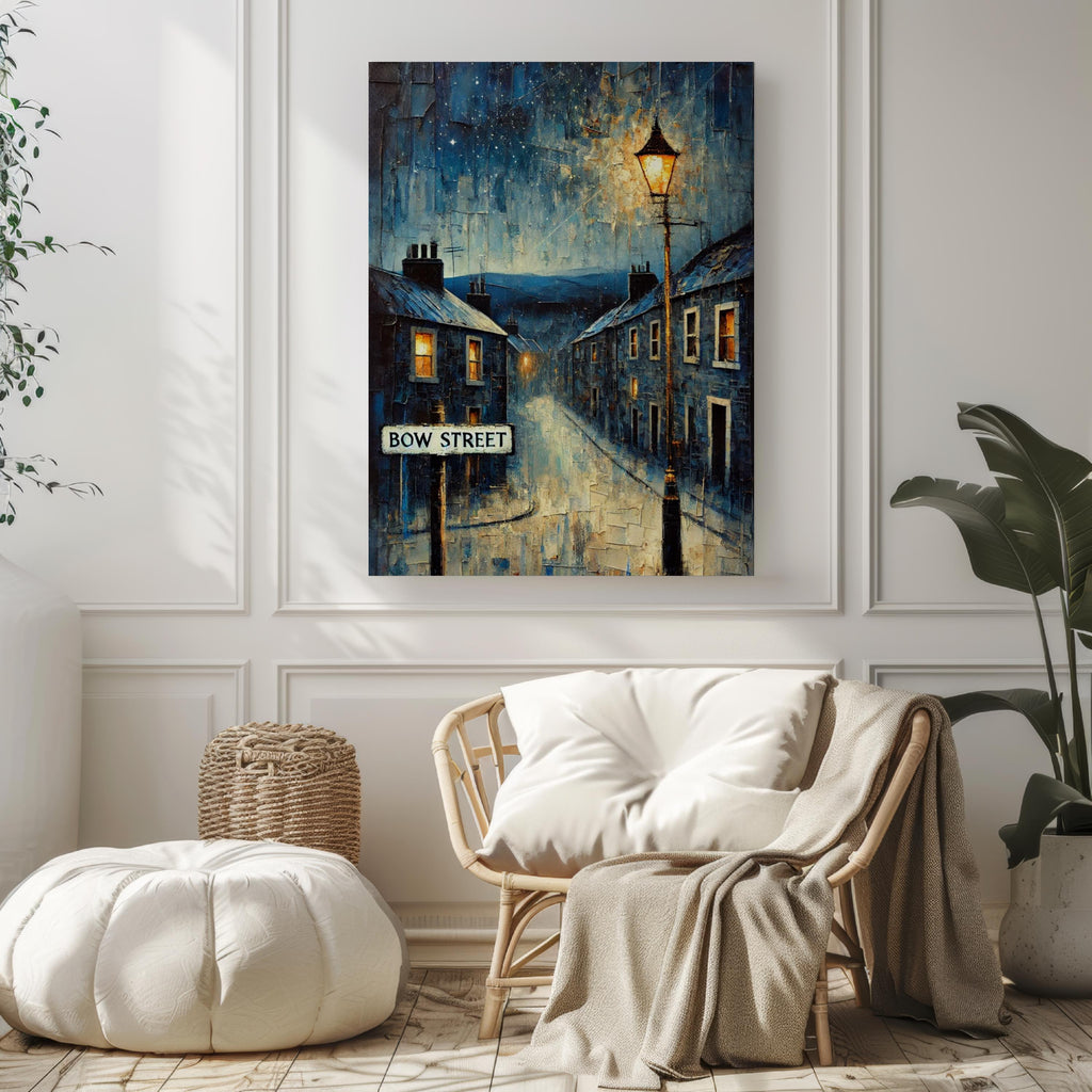Bow Street Oil Painting Art Print: Scotland Street Sign Travel Poster