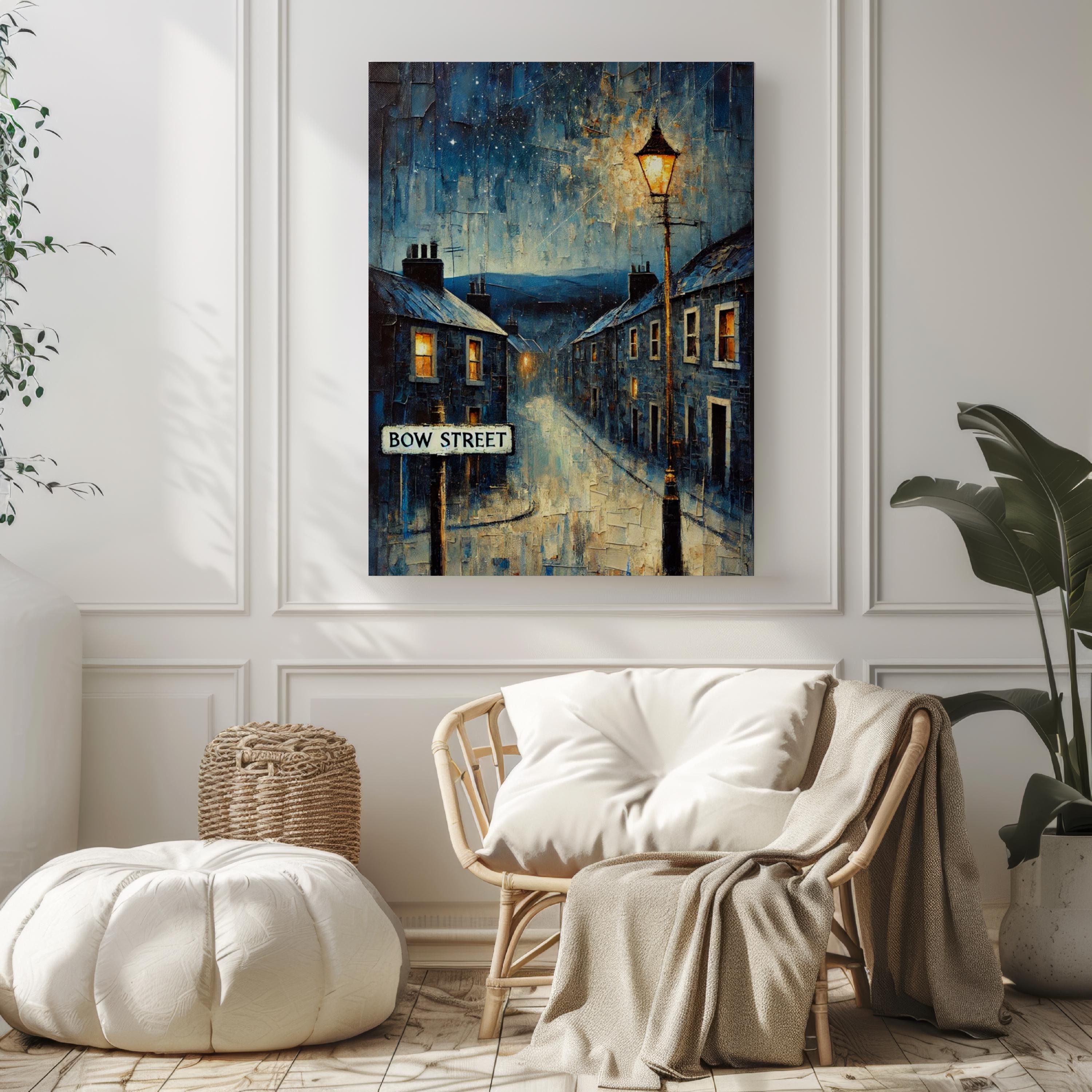 Bow Street Oil Painting Art Print: Scotland Street Sign Travel Poster