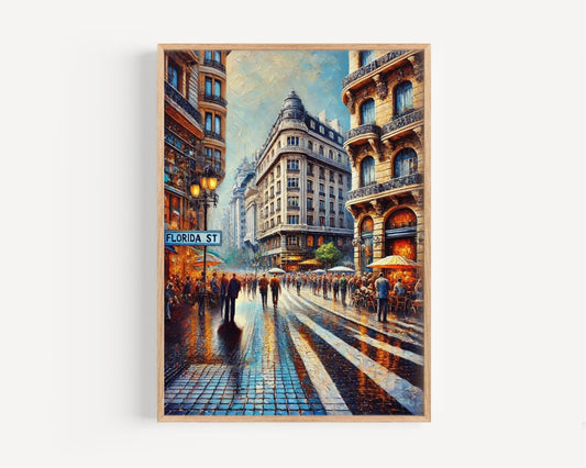 Wall Art Florida St Buenos Aires Print, Argentina Travel Poster, Housewarming Gift, Florida Street Map, Unique Argentina Art Decor