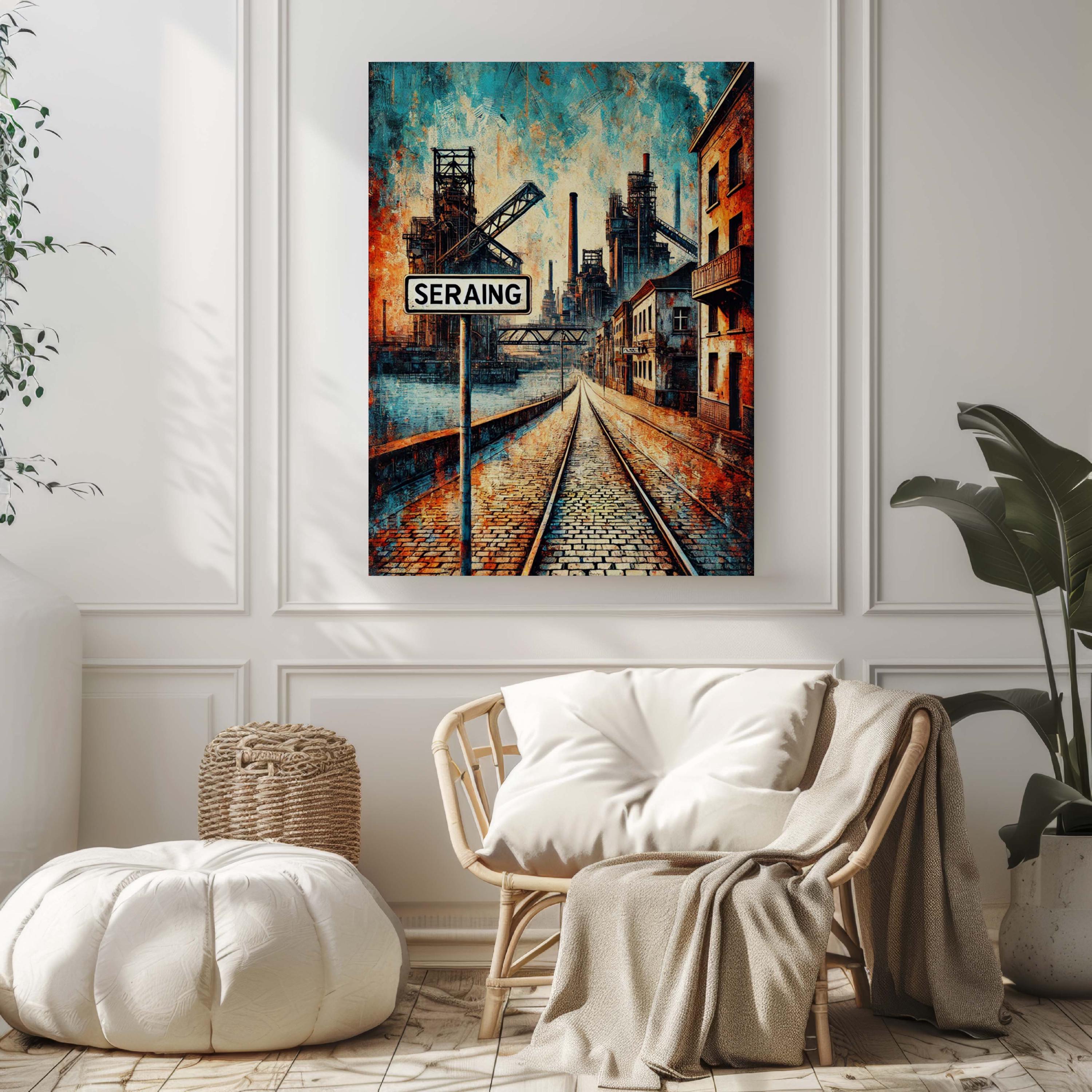 Seraing Art Wall Print - Belgium City Travel Poster, European Home Decor, Housewarming Gift, Seraing Wall Art, Austria Travel Gift