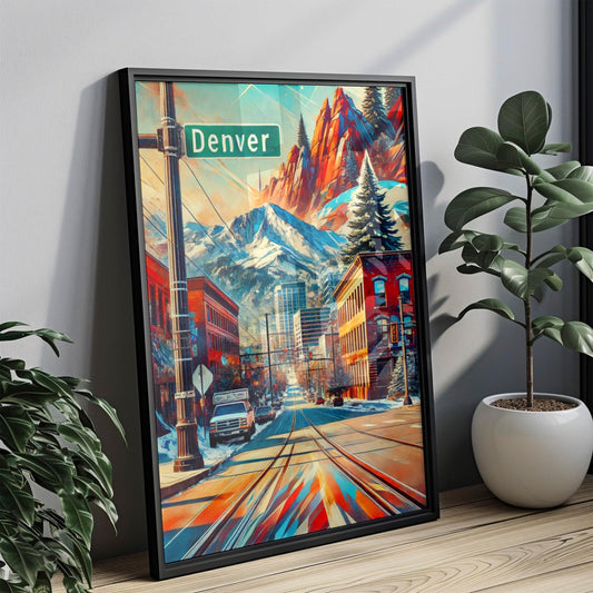 Colorado Wall Art Denver Print, Travel Poster & Colorado Gift, Housewarming Decor, USA Souvenir, Modern Travel Print for Home or Office