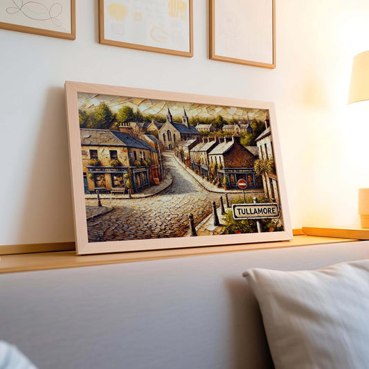 Tullamore Art Print - Ireland City Travel Poster, Map Illustration, European Wall Decor, Housewarming Gift, Tullamore Ireland Wall Art