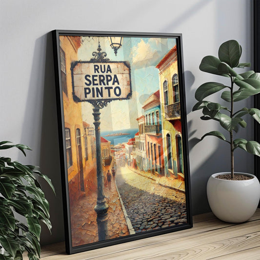 Rua Serpa Pinto Wall Art, Praia Cape Verde Print, Street Sign Decor, Travel Poster, Home Decor, Landscape Artwork, Personalized Gift