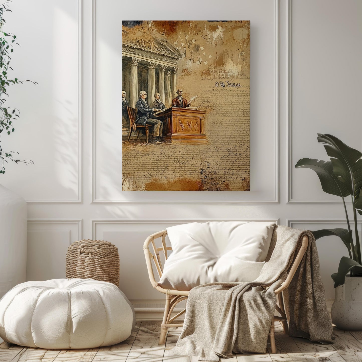 American Freedom Abstract USA Wall Art Patriotic Poster United States Independence Decor for Home