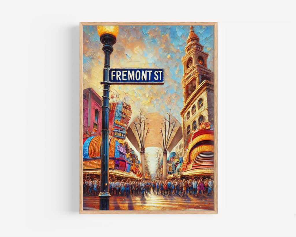 Fremont Street Print Vintage - Las Vegas, Nevada, USA
