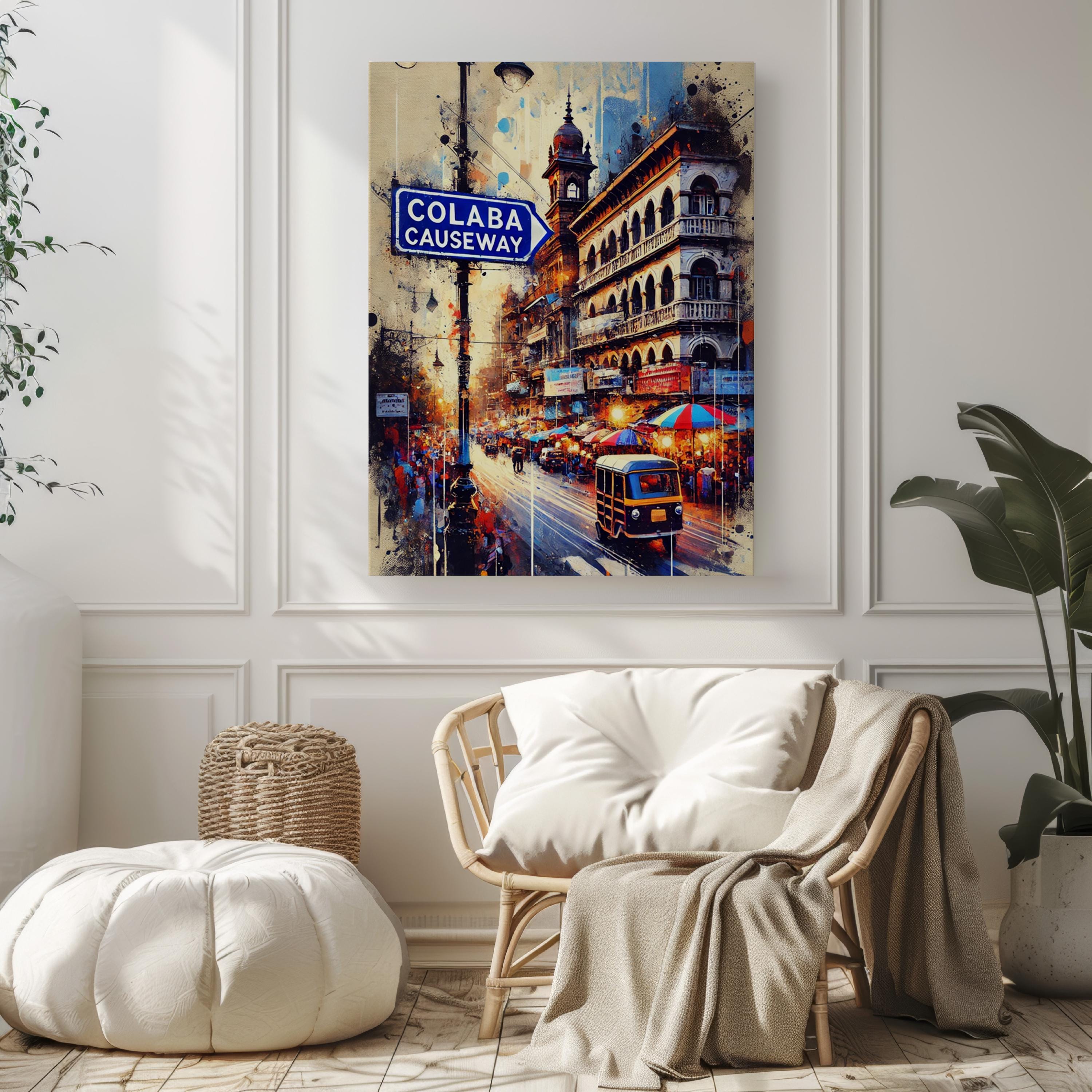 Colaba Causeway Poster Vintage - Mumbai, India
