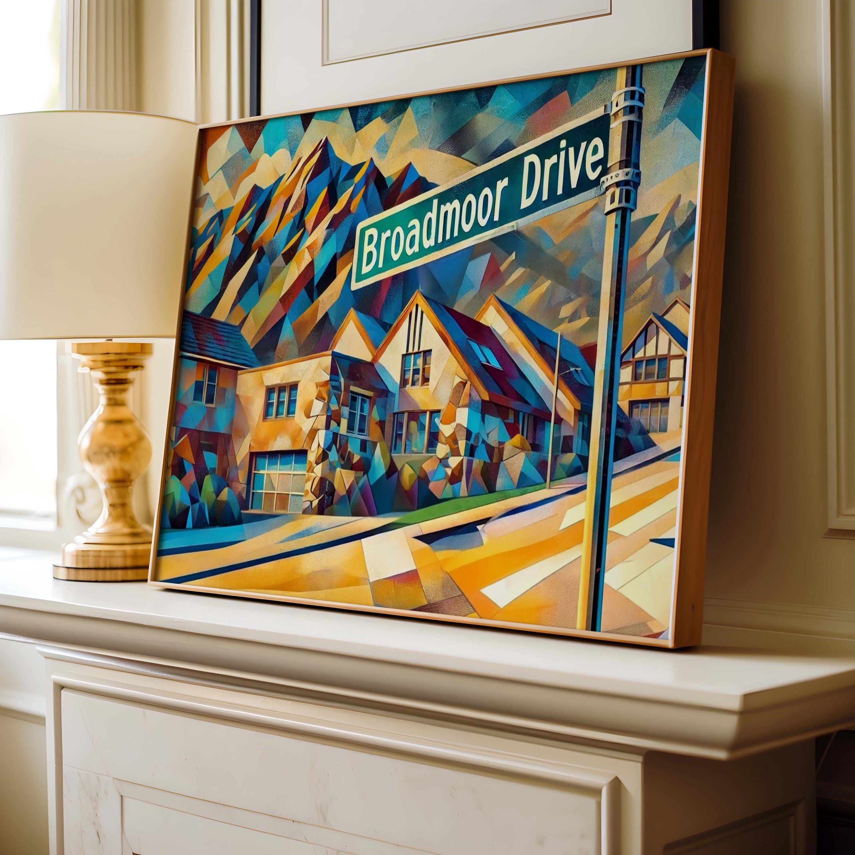 Wall Art Broadmoor Drive Print Colorado Springs Travel Poster Home Decor Housewarming Gift CO Art