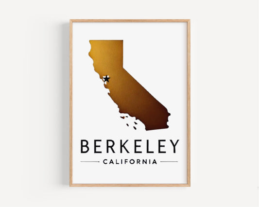 Berkeley Wall Art Print - California Travel Decor, College Gift & Housewarming Poster, Cali Home Decoration
