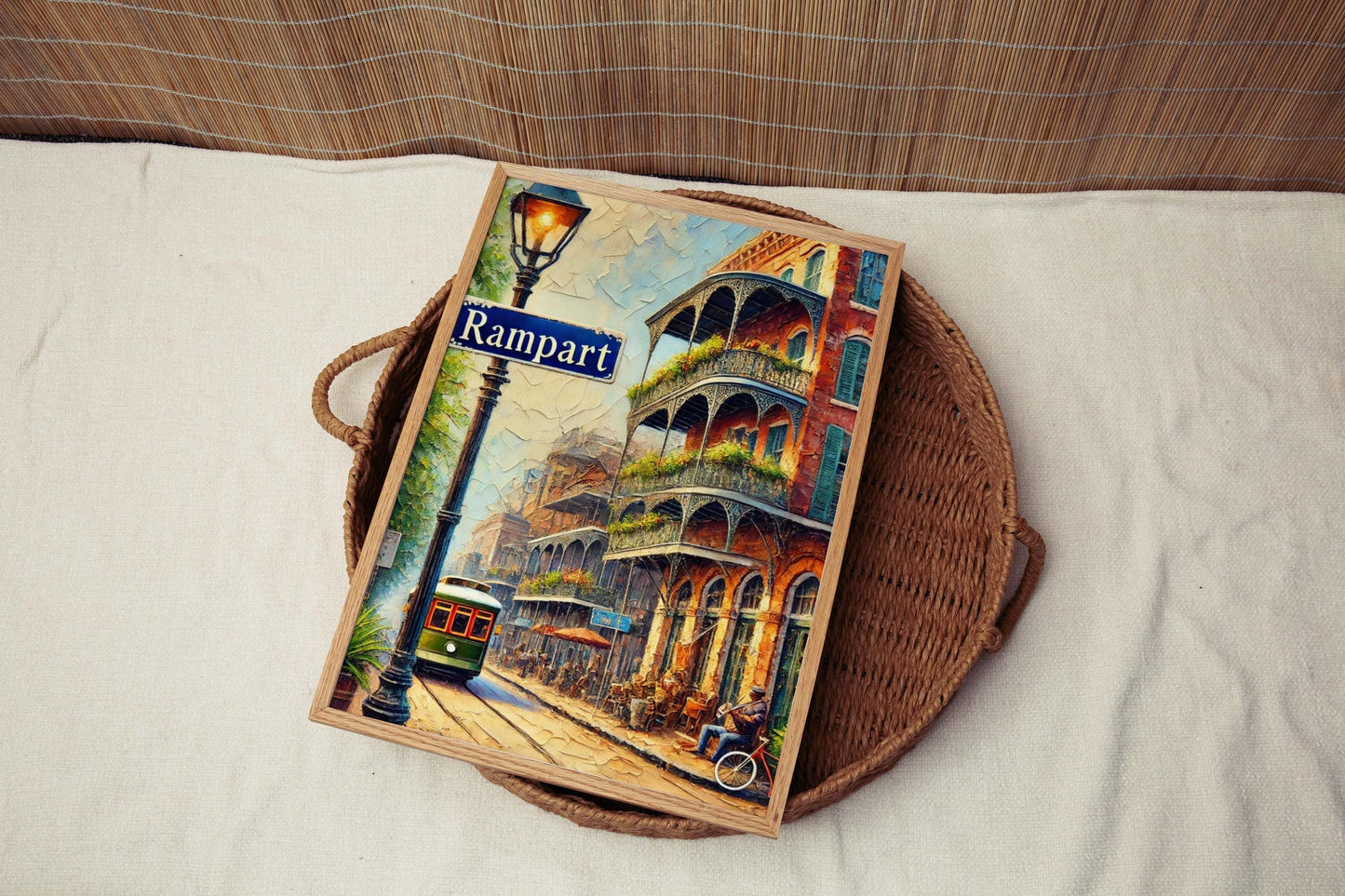 Rampart St Print - New Orleans Wall Art, Louisiana Travel Poster, Housewarming Gift, Rampart Street NOLA Decor, Unique New Orleans Art Print