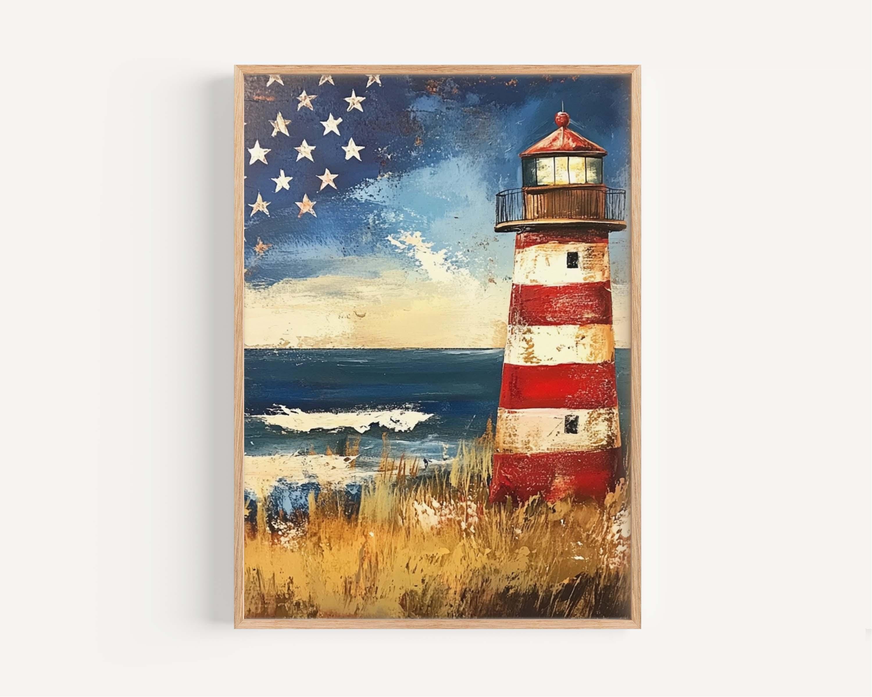 Lighthouse Wall Art Patriotic - United States