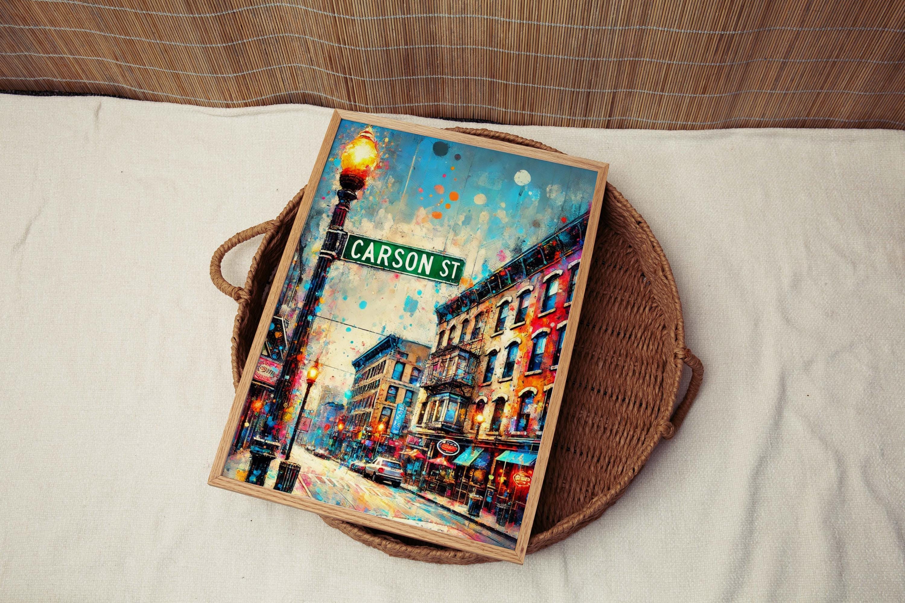 Carson St Print Cityscape - Pittsburgh, Pennsylvania, USA