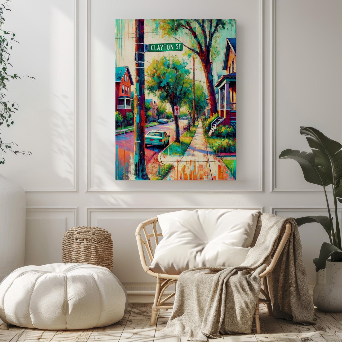 Street Print Clayton St Wall Art - Denver Travel Poster, Colorado Gift, Housewarming Decor, Urban Cityscape, Modern Travel Print